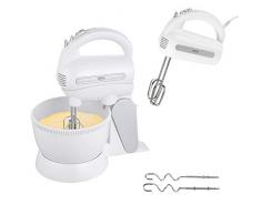 Camry CR 4213 Handmixer mit Rührschüssel, 600 W, 5 Geschwindigkeiten Turbo, Rührständer mit Knethaken und Rührhaken aus Edelstahl im Set, elektrischer Handrührer, Rührmaschine