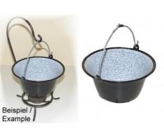 Set Ungaricher Gulaschkessel Emaille 0,8 Liter + Kesselständer Fonduetopf Schokoladenfondue Serviertopf