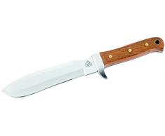 Puma Tec Erwachsene Outdoormesser, AISI 420 Stahl, Palisandergriff, Beilschneide, Anreißzahnung, Lederscheide Jagd, Mehrfarbig, One Size