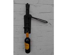 Deko-Impression Origineller Wand- Weinflaschenöffner Korkenzieher Gusseisen schwarz