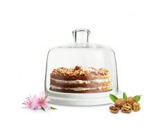 Sendez® Glasglocke auf Marmorplatte Kuchenglocke Käseglocke Tortenplatte Haube 4kg