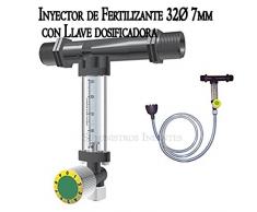 Venturi-Injektor Dünger mit Schlüssel Dosierlöffel Präzisions-32Ø 7 mm. Max. Fördermenge max Bewässerung 2.500 l/h Durchfluss Max Dünger 250 Liter 3 bar. Gewinde männlich 1. Hergestellt in Spanien.