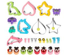 DeYoun Brot Ausstecher Set, Ausstechformen Set für Kinder in verschiedenen Größen und Formen - Sandwich Ausstecher für müheloses Schneiden - Gemüseschneider Set und Eierformen als Bento Box Zubehör