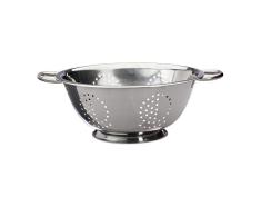 Relaxdays, Silber Küchensieb Edelstahl, Seiher mit Griffen, runder Standfuß, Abtropfsieb, Salatsieb, Nudeln, 28 cm Ø, Standard