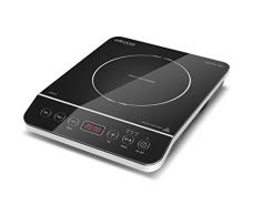 Ellrona ERGO Touch 2000, Einzel-Induktionskochfeld, Induktions-Kochplatte einzeln, 10 präzise Leistungsstufen, Kochen mit Induktion ist bis zu 50% energiesparender und sicherer als mit einem normalen Kochfeld, so schnell wie Gas