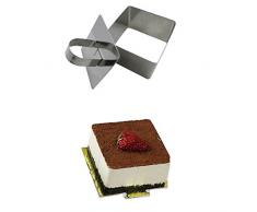 Demarkt Edelstahl Dessertringe Dessert Speiseringset Ring Edelstahl Dessert Ring Lebensmittel Dessert Kuchen Form Kuchen Schimmel Edelstahl Essen Kochen Präsentation Ringe Form 4 Stamper 4 Heber (Platz)