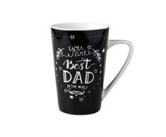 Jumbotasse Becher XXL Sprüchetasse 400 ml aus Porzellan Trinkbecher Smoothie Becher Geschenk Büro Tasse für Kaffee Teetasse Cappuccino Kaffeebecher Jumbo-Tasse Riesentasse (Best Dad)