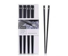 Japanische EssstäBchen 5 Paar Alloy Chopsticks Wiederverwendbare EssstäBchen Waschbar FüR GeschirrspüLer Geschirr Set Mit LuxuriöSe Schwarz Handgemachte 5 Stil Cute (C4)