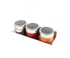 FLAMEER 3 Stücke Gewürzdosen Edelstahl Gewürz Salz Zucker Aufbewahrungsdose