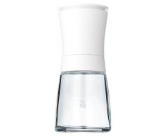 WMF Gewürzmühle Trend, unbefüllt, Kunststoff, Glas, Keramikmahlwerk, Mühle für Salz, Pfeffer, Gewürze, Chilischoten, H 14 cm, weiß