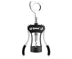 IPOW Multifunktions Winged Korkenzieher für Weinflaschen, Flaschenöffner aus Zinklegierung Schwarz