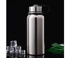 WENSISTAR Edelstahl mattiert isolierflasche，Großraumtopf, Edelstahlbecher, Outdoor-Sportbecher @ Silver_1100ml，Sport Fitness Fahrrad Wasserflasche