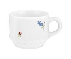 Seltmann 001.541691 Marienbad Porzellan Obere zur Moccatasse, Rund mit Relief, Bunt, 30249 Blumenzauber Floral Dekor, 0.09 L, 6.1cm Durchmesser, 5cm Höhe, 12 Stück