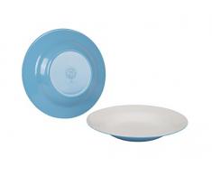 Bo-Camp Unisex BC Melamin Bicolor Teller tief, blau/weiß