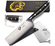 Nakiri Messer 15cm Damast Damastmesser Nakirimesser Aus Japanischem AUS-10 Edelstahl - 67-Lagiges Professionelles Asiatiasches Küchenmesser In Geschenkverpackung mit Klingenschutz – Sehr Scharf