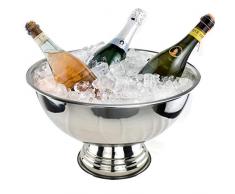 Smartweb Sektkühler Edelstahl Champangerschale Kühler Champanger Flaschenkühler Wein Schale