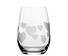 StÃ¶lzle Lausitz 355 ml bleifreiem Kristallglas LAmour Glas, geÃ¤tztes Glas Herzmuster