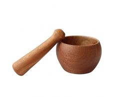 Holzmörser und Stößelmühle - für Kräuter, Gewürze und Küchengebrauch, handgemachter Mörser und Stößel