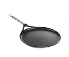 HENDI Crêpes Pfanne, für alle Herdarten, ausser Induktion,Whitford® Xylan Antihaftbeschichtung, Geschirrspülmaschinengeeignet, Edelstahlgriff 18/10 nimmt keine Wärme auf, Boden: ø260mm, Aluminium