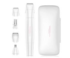 Rasierer Damen Elektrisch,TOUCHBeauty 4 in 1 Haarentferner Elektrorasierer Bikini Trimmer, Gesicht Haarentferner, Augenbraue-Trimmer, Körperrasierer, Wasserdichte AG-1753