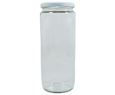 mikken 4er Set Vorratsglas 1,1 Liter mit Schraubverschluss, Einmachglas, Glasdose inkl. Beschriftungsetiketten