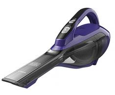 Black+Decker DVA325JP07-QW DVA325JP07 Akku-Handstaubsauger Dustbuster (10,8V/2,5 Ah, mit Turbo-Tierhaarbürste, breiter Saugöffnung, 2-stufiges Filtersystem, inkl. Ladekabel + Wandhalterung), lila/grau