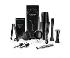 Navaris Cocktailset Cocktailshaker Cocktailmixer - 11-teiliges Mixer Set - Zubehör für Cocktails wie vom Profi - Barzubehör inklusive Rezeptbuch