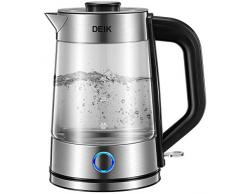 Glas Wasserkocher, Wasserkocher 1.7L Glaswasserkocher mit Filterauslauf, BPA-Frei Boro-Silikatglas Wasserkocher, 2200W Blaue LED-Anzeige mit Kalkfilter