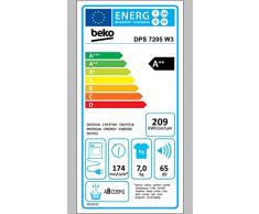 Beko DPS7205W3 Wärmepumpentrockner/A++/Wärmepumpentechnologie/FlexySense-Elektronische Feuchtemessung/Aquawave-Schontrommel/Express-Programm/Automatischer Knitterschutz/Reversierende Trommelbewegungen