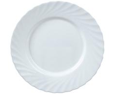 Arcoroc ARC D6888 Trianon Uni Teller flach, 27.3cm, Opalglas, weiß, 6 Stück