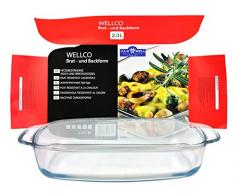 Van Well Brat- und Backform, eckig 2,3 Liter, ca. 34 x 21,5 cm, Auflaufform, Kochgeschirr, Kochschüssel, Gratinform