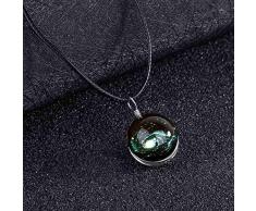 ZZbaixinglongan Traumhaft Kristallkugel Stern Glas Galaxy Muster Anhänger Halskette Schmuck Spezial für Frauen & Mädchen - 5