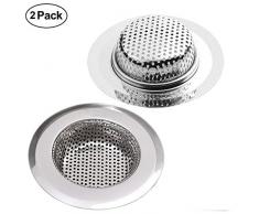 Fayomir Abflusssieb 2er Set, 7CM Edelstahl Küchen spüle Dusche Badewanne Abfluss Spüle Filter Sieb, 2 Stück Abfluss Sieb, Verschiedene Größen sind für Universal Sieb Dusche Abfluss 3.6 cm-11cm