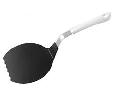 Fackelmann Omelettewender 34,5 cm ARCADALINA, Crepewender mit praktischem Griff, Pfannkuchenwender mit Funktionsteil Kunststoff für beschichtete Töpfe und Pfannen (Farbe: Weiß/Silber/Schwarz), Menge: 1 Stück