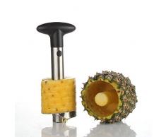 HOHT Ananasschneider, Edelstahl Ananas Obst Schäler, Entkerner, Schneide und Schälmesser Gadget Küche