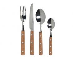 Mikasa Drift Besteck aus Edelstahl mit Holzgriffen im Set (16 Stück)