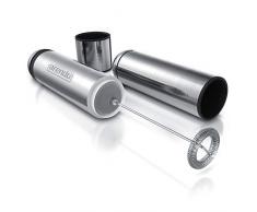 Arendo - Milchaufschäumer Edelstahl - elektrischer Stab Milchaufschäumer mit Batteriebetrieb - Motor mit 14.200 U/min - Spezialspirale - Cappuccino Shakes Cocktails Dressings – leichte Reinigung