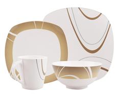 100% Melamin-Geschirr Design Cappuccino braun eckig, wählbar:Design u. Anzahl Pers. 4-tlg 1 Pers / 8-tlg 2 Pers / 16-tlg 4 Pers / 24-tlg 6 Pers, Camping Tafel Picknik Trekking Outdoor