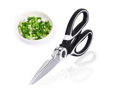 Haice Multifunktions Küchenschere mit Anti-Rutsch-Griff und Hülle, Universal-Küchenschere/Mehrzweck-Schere/Allzweck-Schere/Vielzweck-Schere (Schwarz)