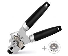 HAUSPROFI Dosenöffner, 3-In-1 Manuell Dosenöffner Sicherheits Edelstahl Büchsenöffner und Deckelöffner und Kapselheber in Eins für Küche