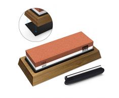 SHAN ZU Schleifstein Abziehstein Wetzstein für Professionell 2-in-1 Doppelseitiger Messerschärfer, Körnung 1000/6000 mit rutschfestem Silikonhalte für Küche Messer