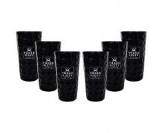 Three Sixty Vodka Glas Gläser-Set - 6x Black Longdrink-Gläser schwarz