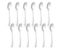Gastro Spirit - 12-er Set Tee-Löffel/Kaffee-Löffel - Silber, 14,5 cm (L), Chromstahl, Spülmaschinenfest - 3 Setgrößen (12/24/36), weiteres Besteck aus der Serie Dynia erhältlich