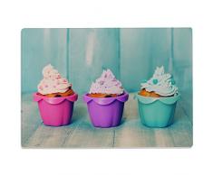 Wandkings Glasschneidebrett „Drei bunte Cupcakes“ - Motiv wählbar - Glasschneideplatte, Schneidebrett aus Glas, Frühstücksbrettchen
