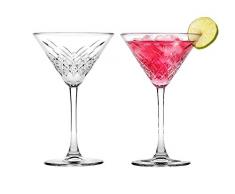 Pasabahce 440176 Martini Glas „Timeless“ im Kristall-Design, Höhe ca. 17,2 cm, 2er Set aus Glas