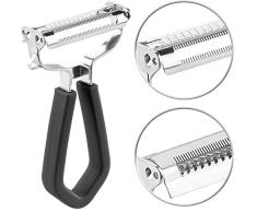 PEARL Gemüseschäler: 2in1-Edelstahl-Schäler mit 2 Pendelklingen für Sparschäler & Julienne (Gemüseschäler Streifen)