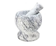Mörser Gewürzmörser Kräutermörser groß mit Pistell, Marmor, hübsches Design mit Sockel, ca. Ø 13 cm (Sockel) x H 14 cm, 1 Stück