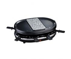 H.Koenig RP80 Raclette-Gerät / 8 Personen / Naturstein und Grillplatte / mit Pfännchen / 900 W / schwarz