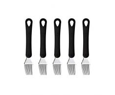 Best Kitchen Silikon-Pinsel/Back-Pinsel/Grill-Pinsel (5 Stück) by BUNEO | EIN Muss für Kochprofis, Länge: 19 cm, Pinsel-Breite: 3 cm