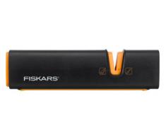 Fiskars Messerschärfer für scharfe Messerklingen aus Stahl, Keramikschleifstein, Edge, Roll-Sharp, Schwarz/Orange, 1003098